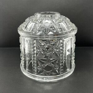 Vintage Indiana Glass Stars And Bars Clear Fairy Lamp Replacement Top Only